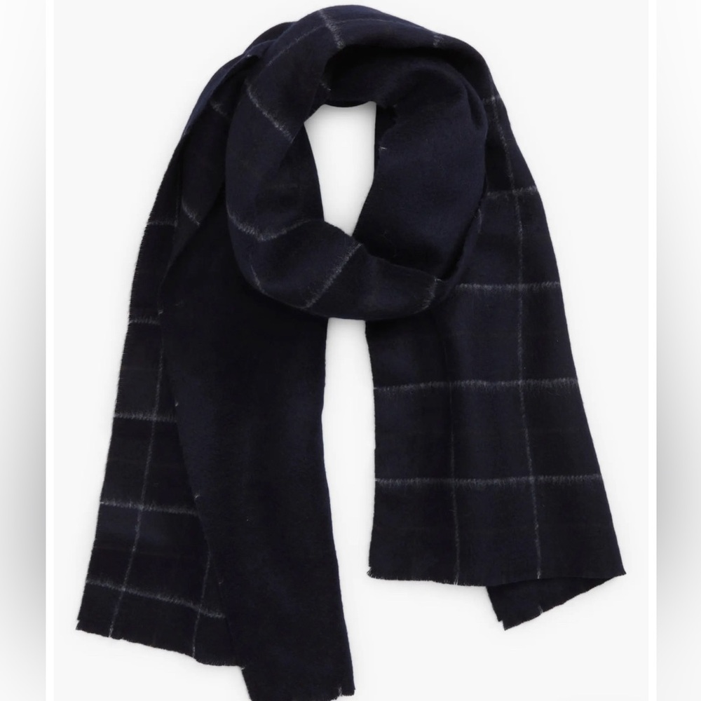 Vince Creekside Plaid Double Face Wool & Cashmere Scarf
